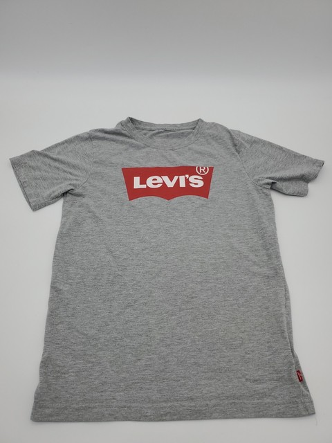 Levis Strauss T-Shirt Youth Boy Large 12-13 Gray  logo …#17278
