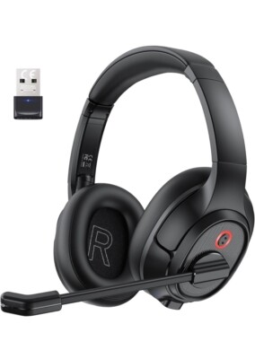 NEW EKSA Telecom AI-POWERED ENC WIRELESS HEADSET H6 - 30 Hours Talk & 33ft Range
