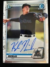 2020 Bowman Draft Chrome KYLE NICOLAS 1st Rookie AUTO #CDA-KNI Pirates RC SP