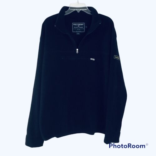 Polo Sport Ralph Lauren Vintage Navy Blue Fleece Pullover Jacket Men’s XXL