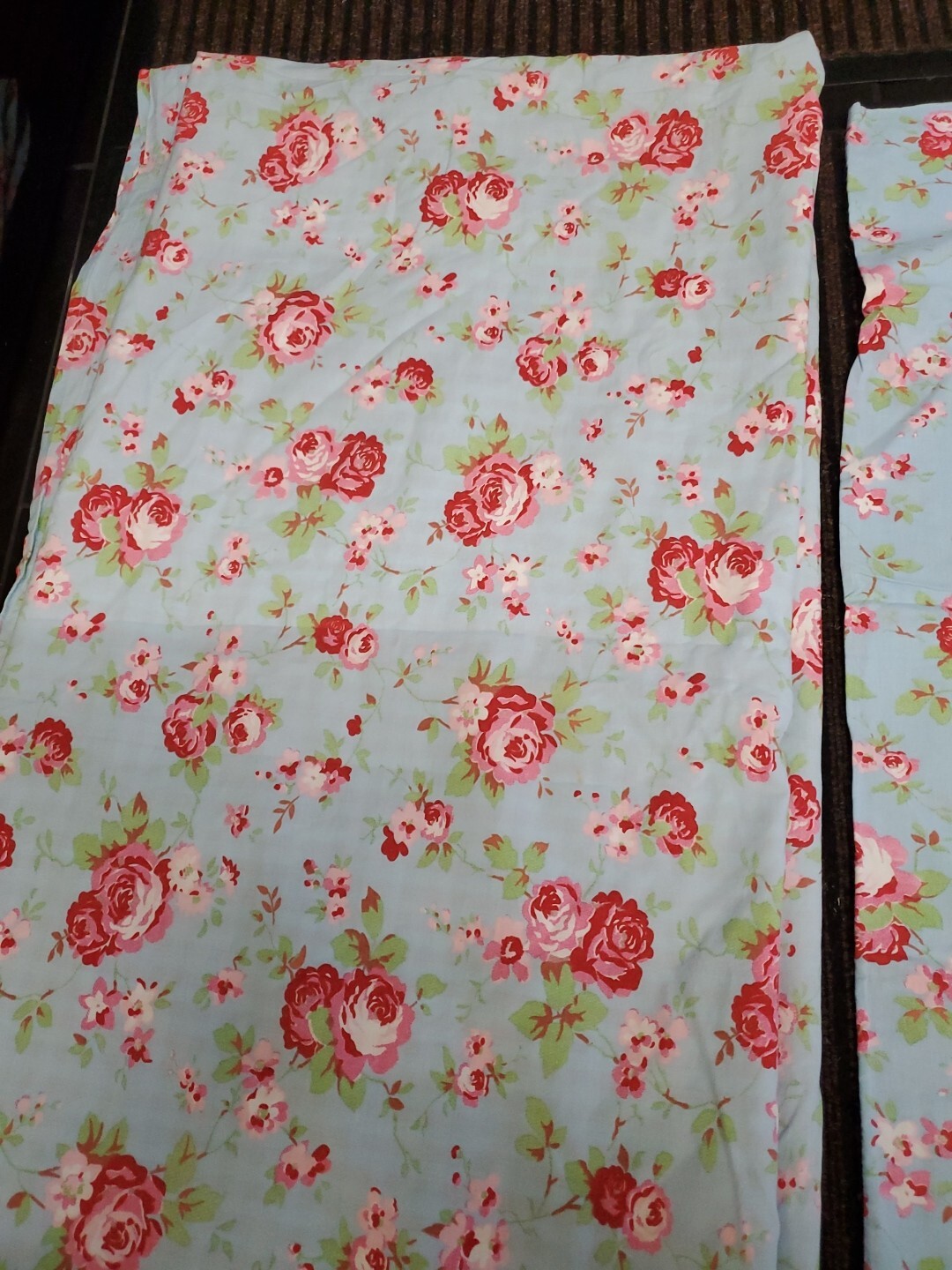 Cath Kidston Blue IKEA Rosali Rose Gingham Double Duvet Cover 2