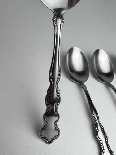 Vintage Oneida Mozart Deluxe Edelstahl Besteck - 4er Set Oval Suppenlöffel 6 7/8" - Bild 2 von 8