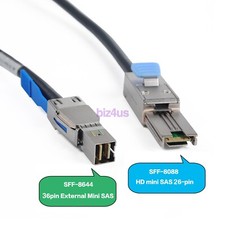 SFF-8644 36Pin to SFF-8088 26Pin External Mini SAS HD Hybrid Cable 2M/6.6FT