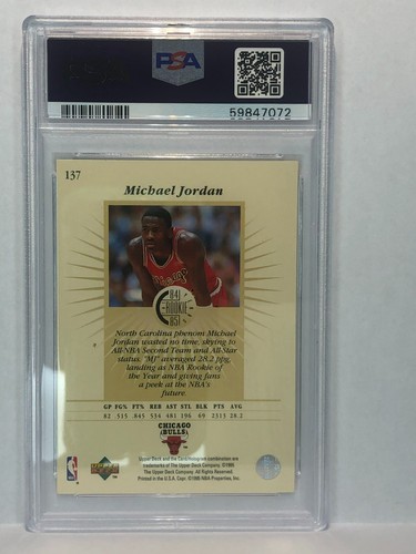 1995 Upper Deck #137 Michael Jordan PSA 8 BULL HOF LEGEND MVP CHAMP - Picture 2 of 2
