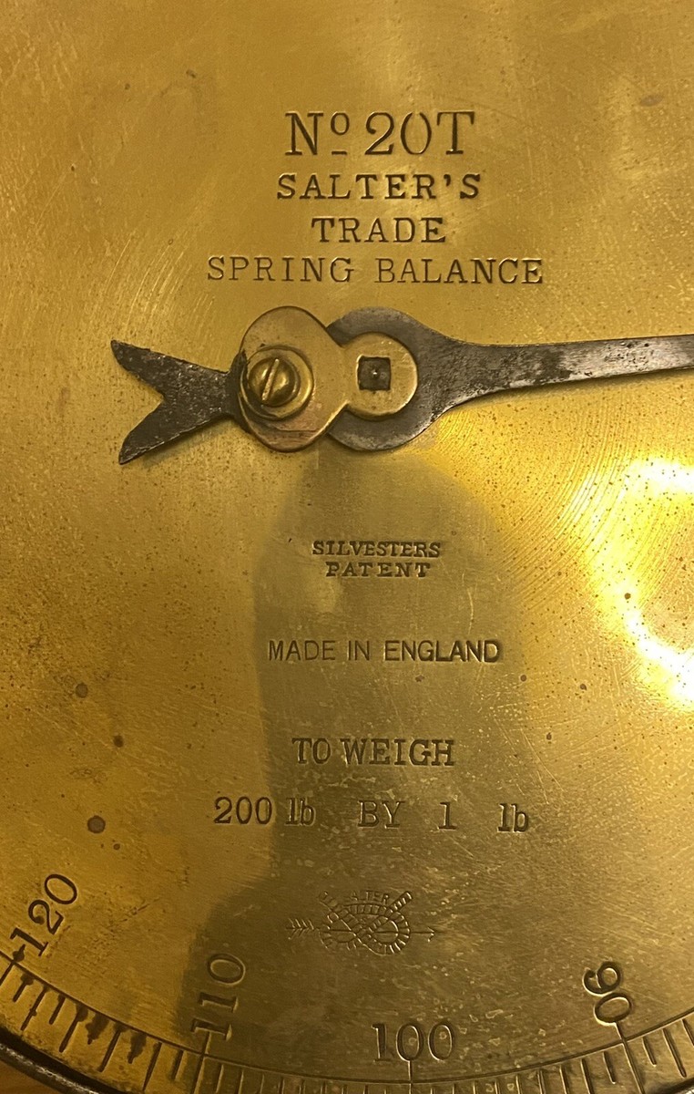 Antique England Salter's Trade Spring Balance 200 LB Balance Scale