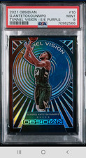 2021 OBSIDIAN GIANNIS ANTETOKOUNMPO TUNNEL VISION  PURPLE ETCH # /75 BUCKS PSA 9