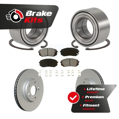 Front Wheel Bearing Coated Brake Rotor Pads Kit For 2010-2015 Hyundai Tucson AWD