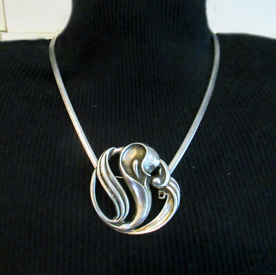 VIKING CRAFT VINTAGE STERLING BROOCH - 2 1/8 INCHES, 28.5