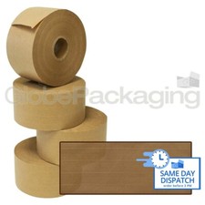 2 x Rollen VERST&Auml;RKTES gummiertes Papier Wasseraktiviertes Klebeband 70 mm x 100 m, 130 g/m&sup2;