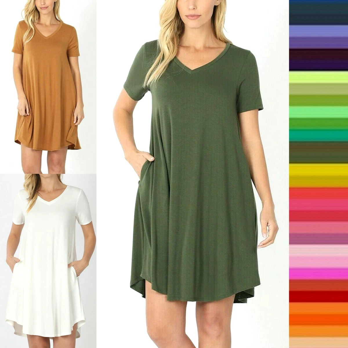 Cotton shirt dress with cheap pockets