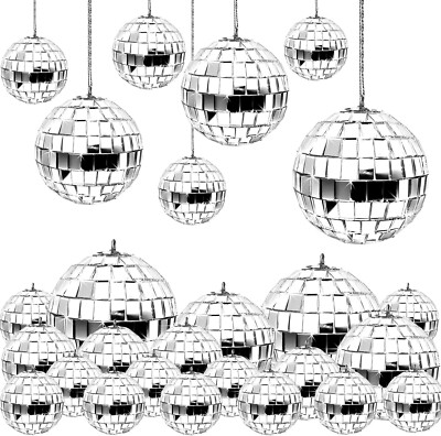 Lot of 26 Mirror Glass Disco Ball DJ Dance Home Party Club Stage 1.2'' 2'' 4''