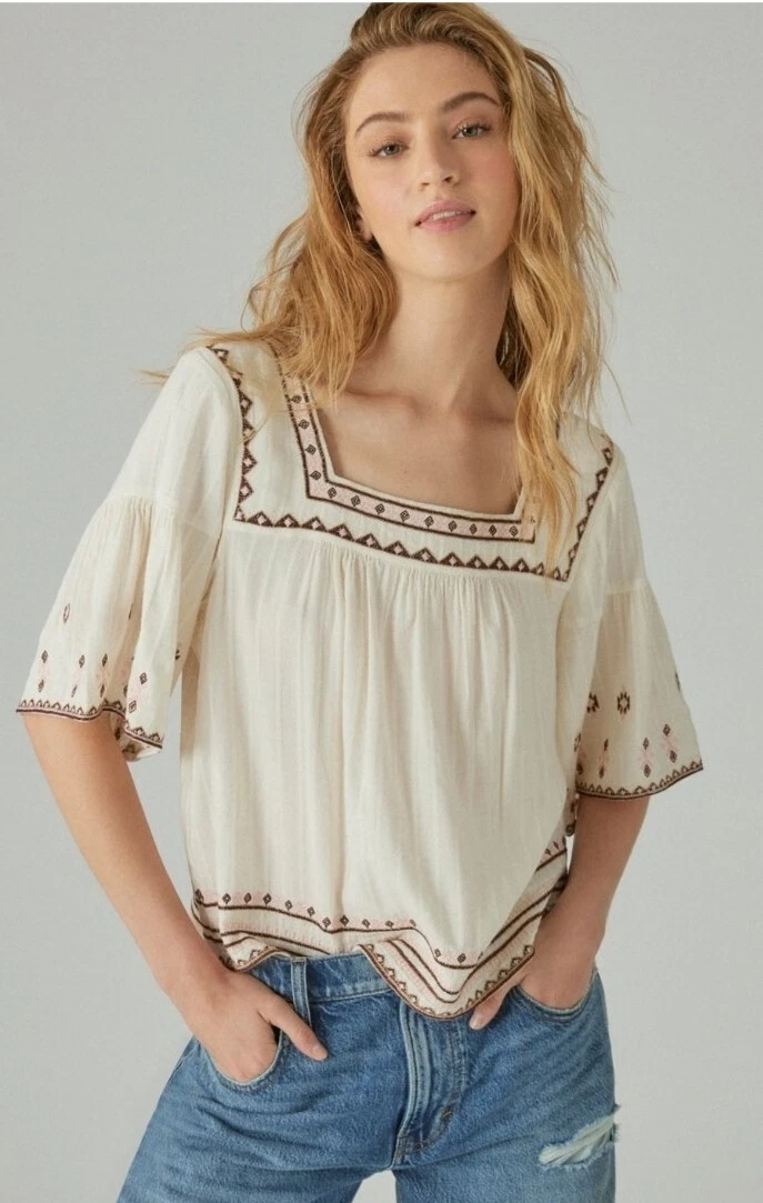 Lucky brand sales peasant top