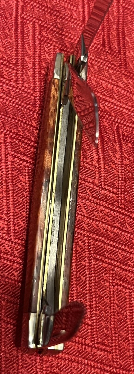 RARE 2007 CASE XX ORANGE CURLY ZEBRA WOOD STOCKMAN POCKET KNIFE