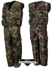 Tarnanzug Kinder Anzug  Flecktarn Woodland Weste u Hose XS-XXL Kinderset Army 