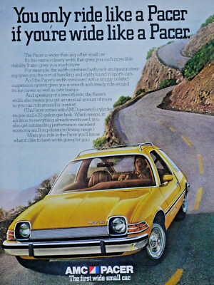 1976 AMC Pacer X Vintage Small Was Never This Wide Original Print