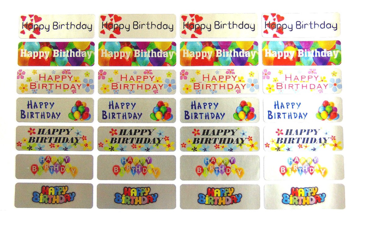 Happy Birthday Aufkleber – 18 Bunte Sticker Für Karten, Umschläge & Deko