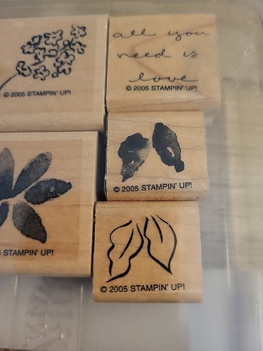 Stampin Up! PAINTED POSIES Stamp Set 8 Rubber Images Flowers Two-Step Stamping - Picture 3 of 7