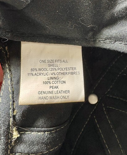 Berretto da baseball Teflon DuPont Shield + pelle picco tweed lana idrorepellente oleorepellente - Foto 8 di 8