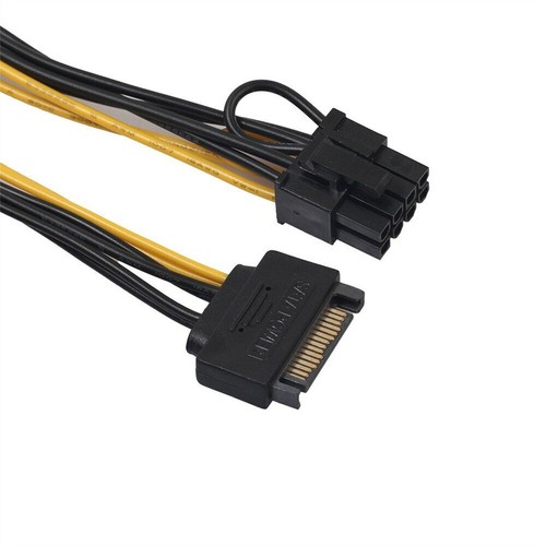 15 Pin SATA Power to PCI-E PCIE 8 Pin (6+2) Converter Adapter 18AWG Copper - Picture 4 of 5