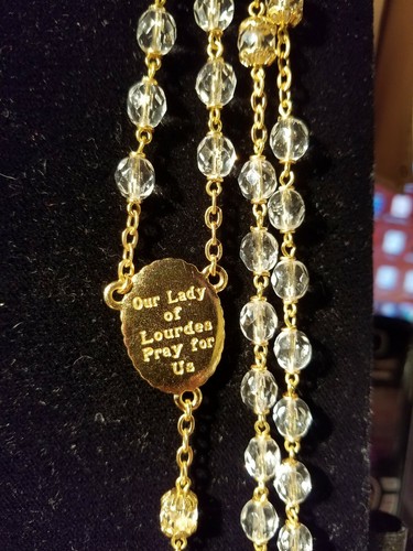 NICE crystal beaded and gold tone rosary - Picture 3 of 3