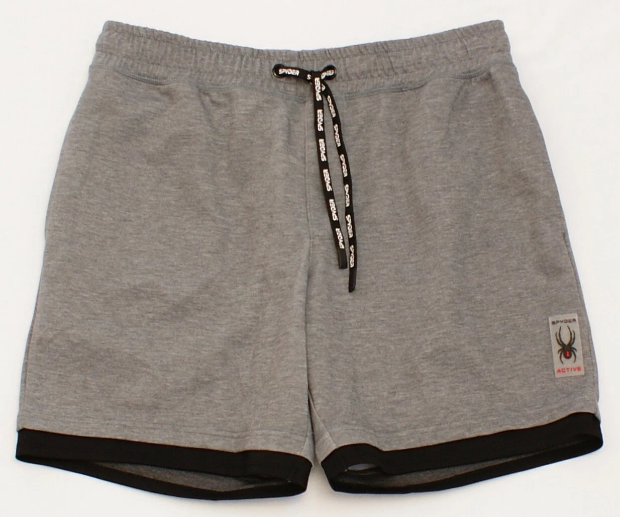 Spyder ProWeb Heather Gray & Black Quick Dry Stretch Drawstring Shorts Men's L