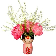 Sass & Belle Frida Kahlo Blumenvase in Körperform mexikanische Wohndeko klein