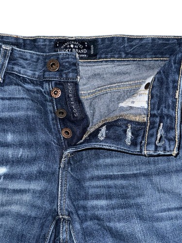 Lucky Brand Sienna Slim Boyfriend Jeans 24 Distressed Blue Denim Button Fly - Picture 9 of 9