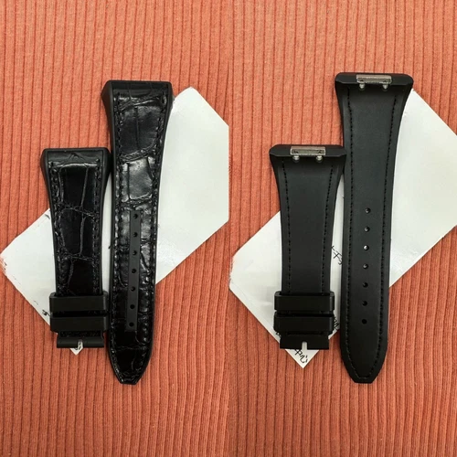 Croco Leather Rubber Watch Strap Fits Franck Muller V45 V41 Series Watches - Picture 4 of 9