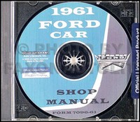 1961 Ford Auto Shop Manuell CD Galaxie Fairlane Sunliner Starliner Reparatur