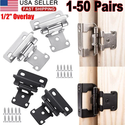 1/2" Overlay Semi Partial Wrap Kitchen Cabinet Hinges Self Closing Cabinet Hinge