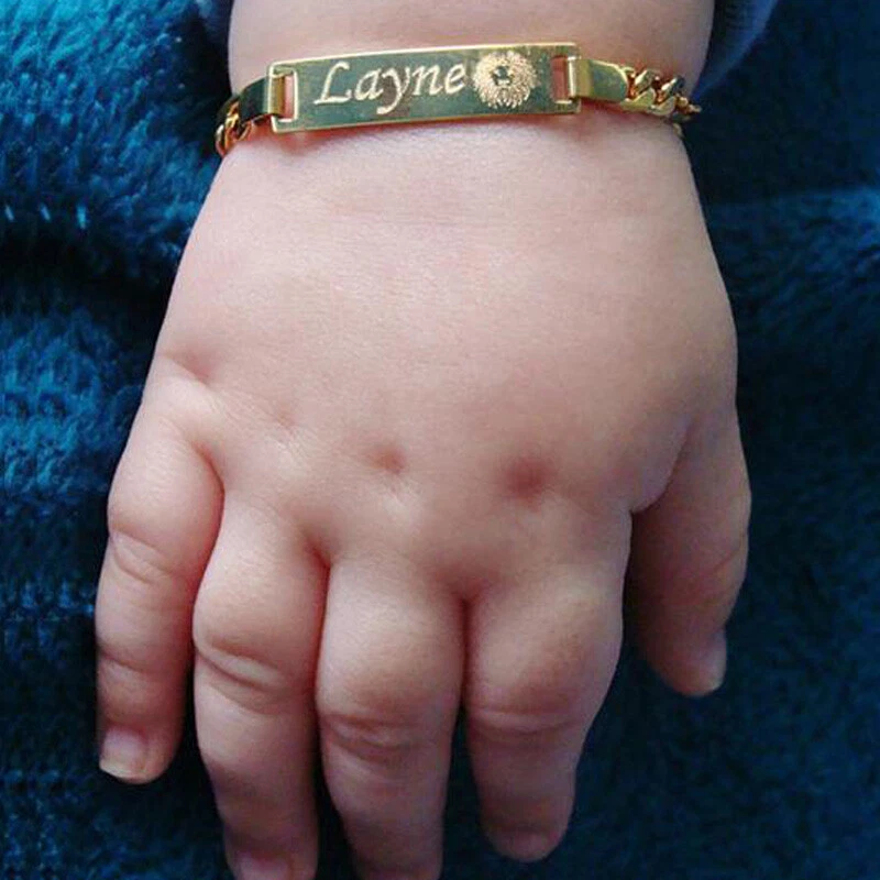 Personalize Newborn Baby Kid ID Name Bracelet Chain Birthday Gift