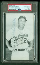 Walter Alston Autographed Vintage Photo Postcard PSA/DNA Encased