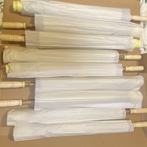 Wood & Paper Parasol Design Umbrellas Yellow Set of 9, Party,Wedding Decorations - Picture 14 of 15