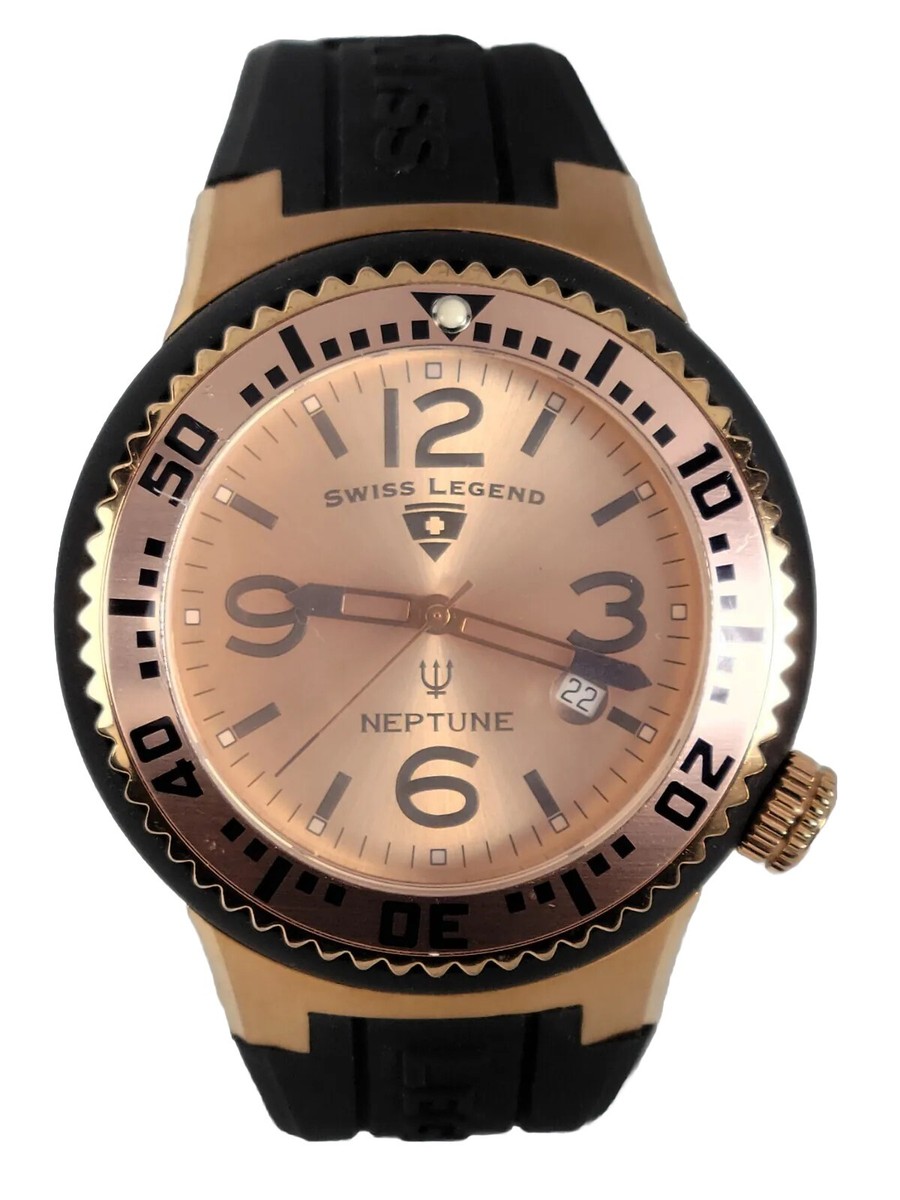 SWISS LEGEND NEPTUNE 46mm Men's Rose Gold Tone Water Resistant 10