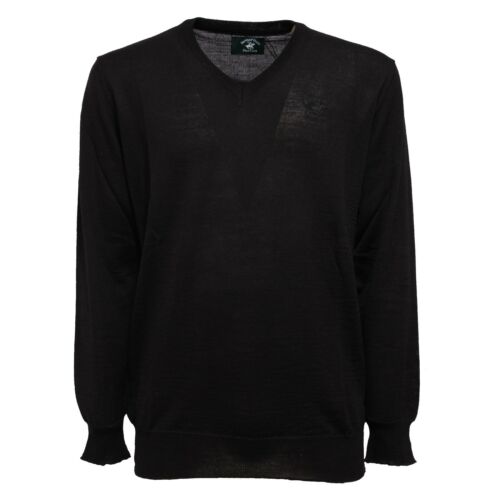 6517K maglione uomo BEVERLY HILLS POLO CLUB black mix wool sweater man - Picture 1 of 4