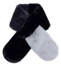 Echo Women's Wrap Faux Fur Pull Through Scarf Black Gray 50” Convertible FU145