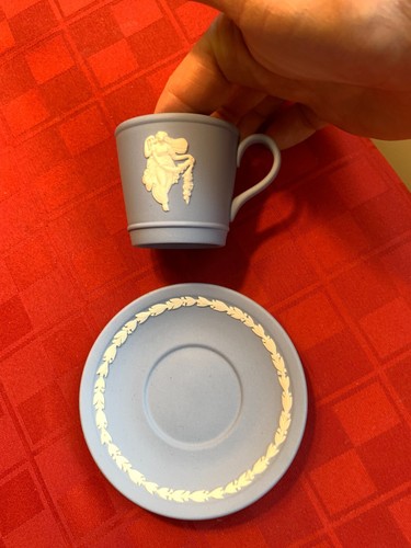 WEDGWOOD BLUE JASPERWARE DEMITASSE ESPRESSO CUP AND SAUCER DANCING HOURS Danbury - Picture 9 of 20