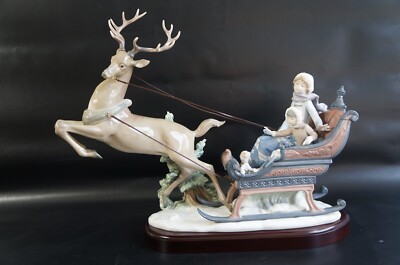 Lladro 1429 Winter Wonderland Deer & Sleigh | eBay
