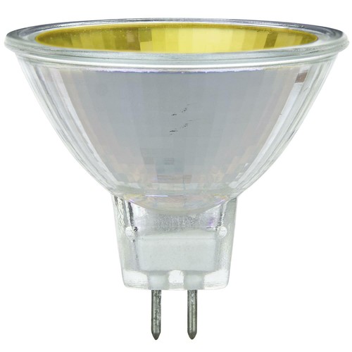 6 Pack Sunlite 50 Watt, 12° Narrow Spot MR16 w/Cover Guard GU5.3 Bi-Pin, Yellow - Picture 2 of 4
