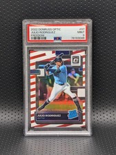 2022 Donruss Optic Julio Rodriguez RC FREEDOM REFRACTOR /46 SP PSA 9 MINT Stripe