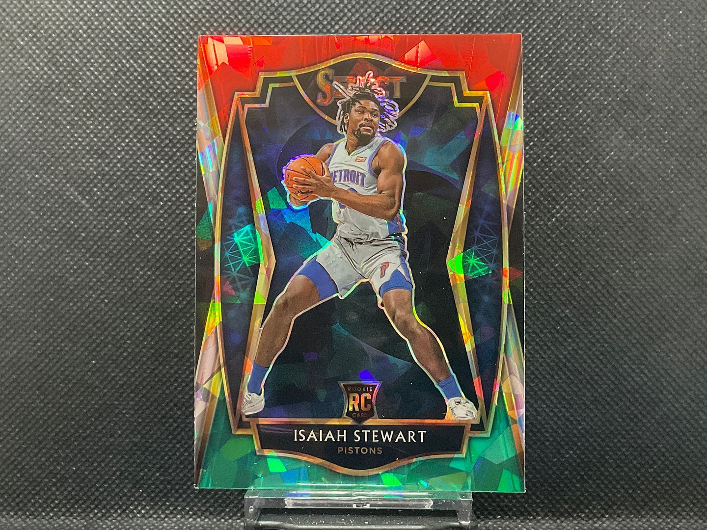 2020-21 Panini Select NBA Isaiah Stewart 191 Red White Green Cracked Ice  Rookie