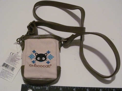 SANRIO CHOCOCAT SMALL PHONE POUCH 2005 VINTAGE NWT BEIGE W BROWN TRIM CHINA