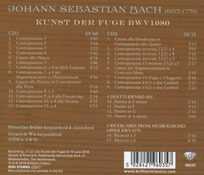 Kunst Der Fuge by Bach, J.S. / Belder (CD, 2019) for sale online