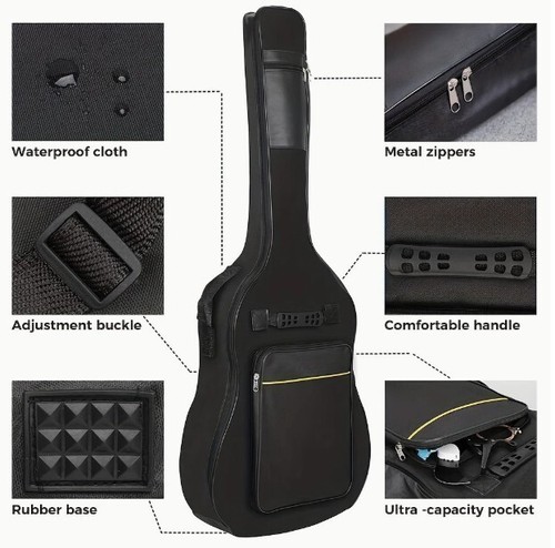 41" Guitar Bag Padded Durable Guitar Gig Bag Double Straps Acoustic Classical AU - Picture 6 of 17