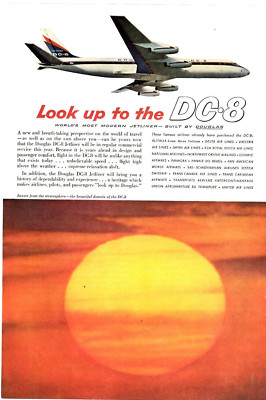 1959 Print Ad Douglas Look up to the DC-8 World's Most Modern Jetliner  Sun