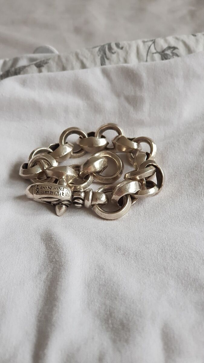 Leonard Kamhout Lone Ones, Mens Link Bracelet, 22cm, 925 Leonard Kamhout Lone Ones, Mens Link Bracelet, 22cm, 925