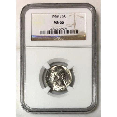 1969 S Jefferson Nickel NGC MS66  ***Rev. Tye's Stache** #907499