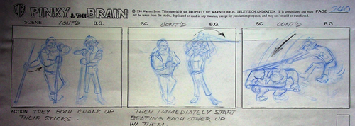 Pinky and the Brain 1995 Production Hand-Drawn Studio Storyboard Page WB - Picture 2 of 2