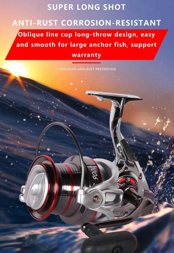 Kaliou Angelrolle 10000 – Metall Groß Robust für Karpfen Wels Trolling Weitwurf - Bild 2 von 4