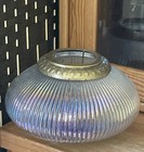 Holophane Style Round Glass Tealight Holder Large Centrepiece VGC